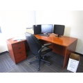 Cherry Desk and Runoff With Drawers and File (Left)